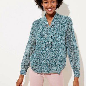 Loft Garden Tie Neck Blouse - Size Small